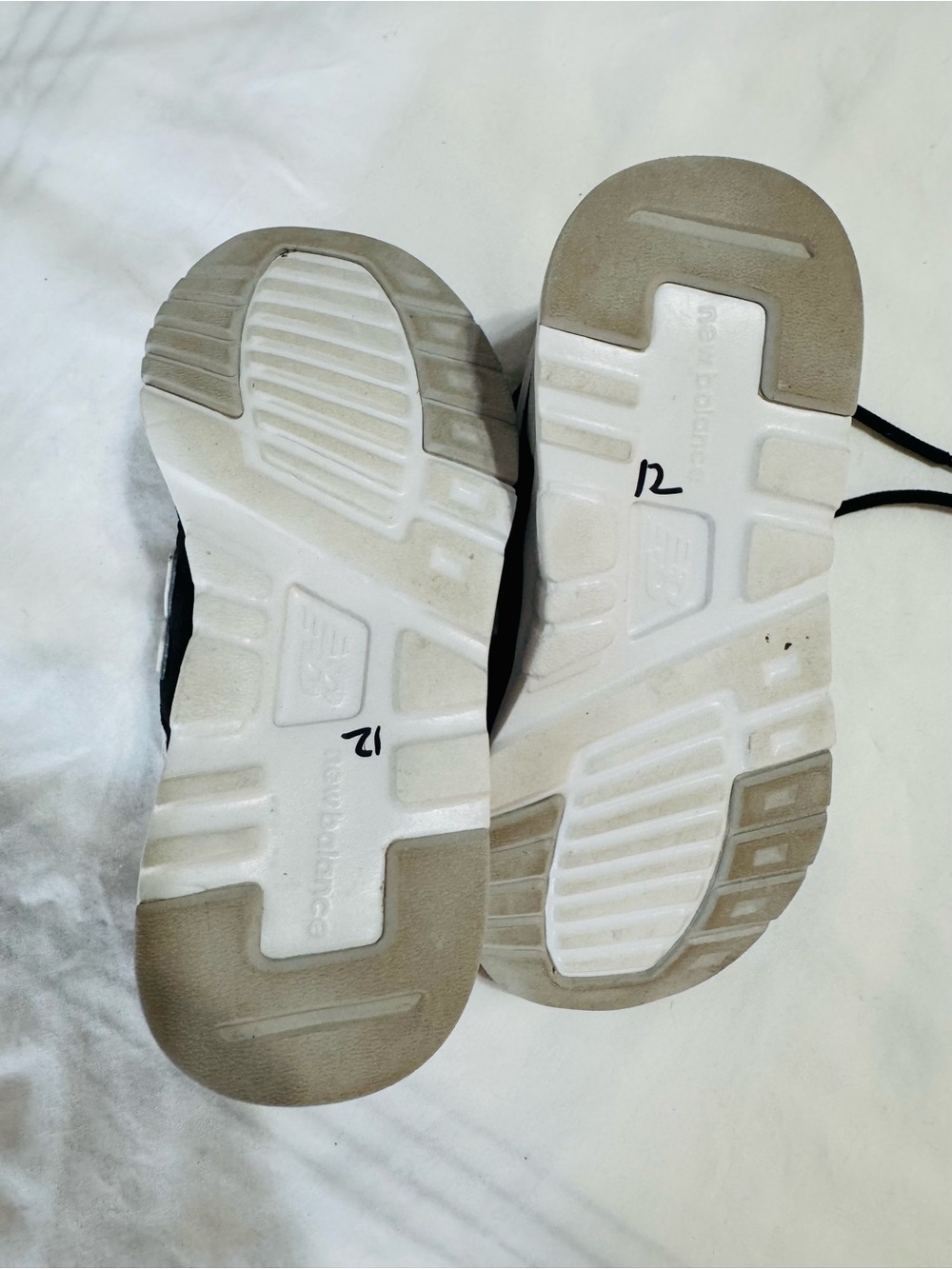 New Balance Kids Sneakers - White and Tan Soles
